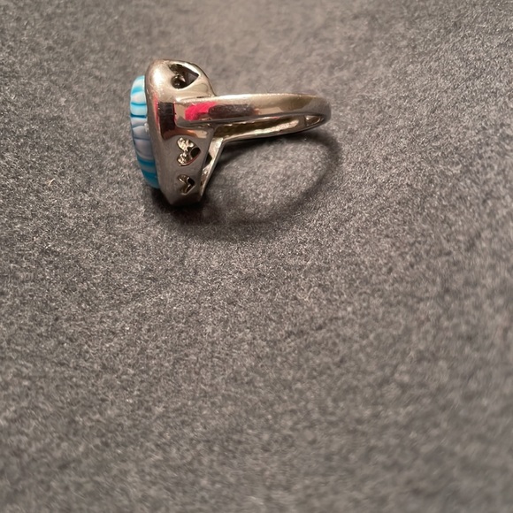 Alan K Murano Italian glass Sterling Silver Ring - Picture 2 of 5